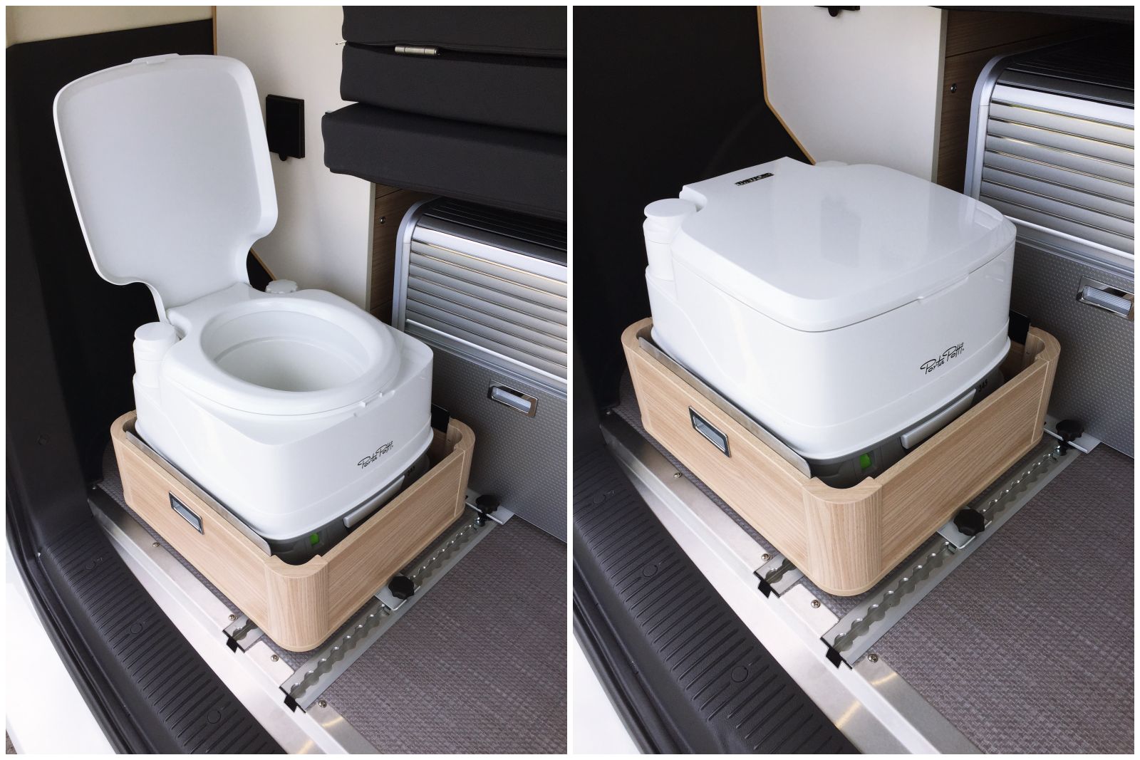 Toilette sèche avec seau amovible pour van